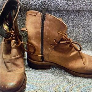 Brown Lace-Up Ankle Boots